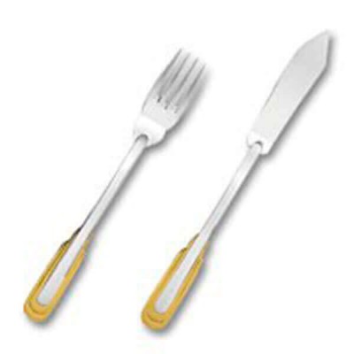 Фиш сет Каприз декорированный золотом на 6 персон (12 предметов)