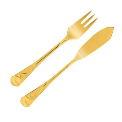 Фиш сет Кимоно позолоченный на 6 персон (12 предметов) Фиш сет Кимоно позолоченный на 6 персон (12 предметов)