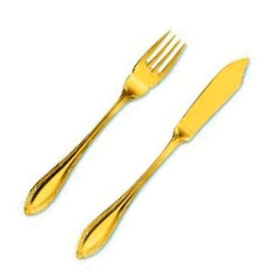 Фиш сет Сенатор позолоченный на 6 персон (12 предметов)