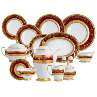 Фарфор Royal Gold - Набор для Ужина 6 Персон Бордо (25 Единиц)