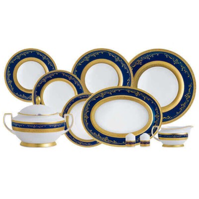 Фарфор Royal Gold - Набор для Ужина 6 Персон Кобальт (25 Единиц)