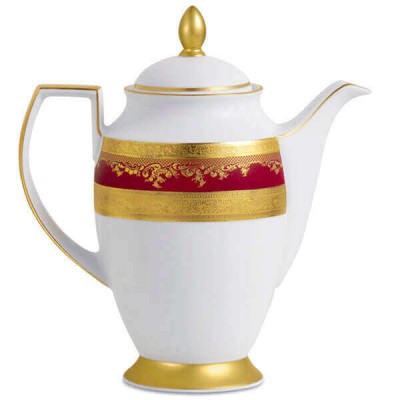 Фарфор Royal Gold - Кофейный Набор 12 Персон Бордо (27 Единиц)