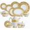 Фарфор Imperial Gold - Полный Набор на 12 Персон Кремовый (70 Единиц)