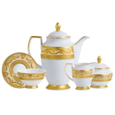 Фарфор Imperial Gold - Кофейный Набор 6 Персон Кремовый (15 Единиц)