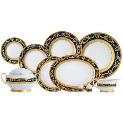 Фарфор Imperial Gold - Набор для Ужина 12 Персон Кобальт (43 Единицы) Фарфор Imperial Gold - Набор для Ужина 12 Персон Кобальт (43 Единицы)