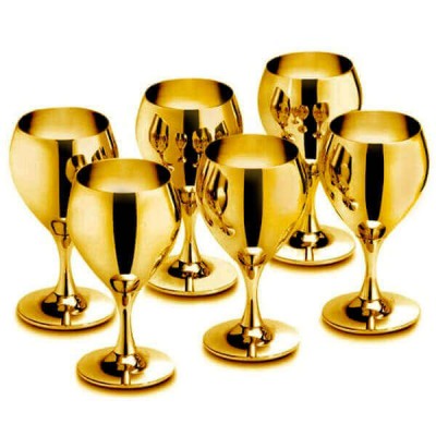 Набор из 6 рюмок для ликера - позолоченный Набор из 6 рюмок для ликера - позолоченный