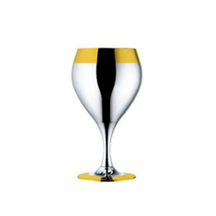 Набор из 6 шт бокалов для вина - посеребренный с золотым декором