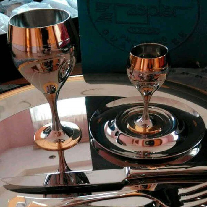 Набор бокалов для вина "Принц" - с золотым декором