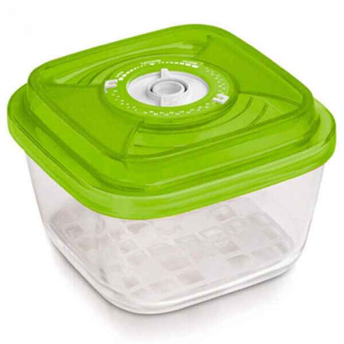 Стеклянный контейнер 15x15x8,5 см 1,1л зеленый