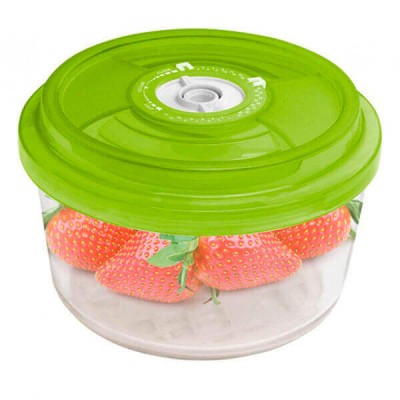 Стеклянный контейнер круглый Ø18x9,5 см 1,8л зеленый